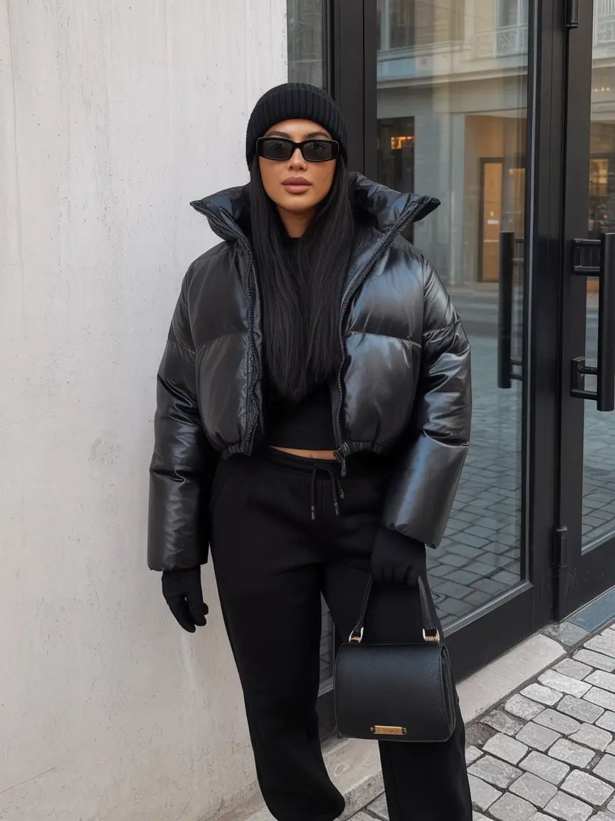 outfits ideas Midnight City The All Black Power Puffer Look
