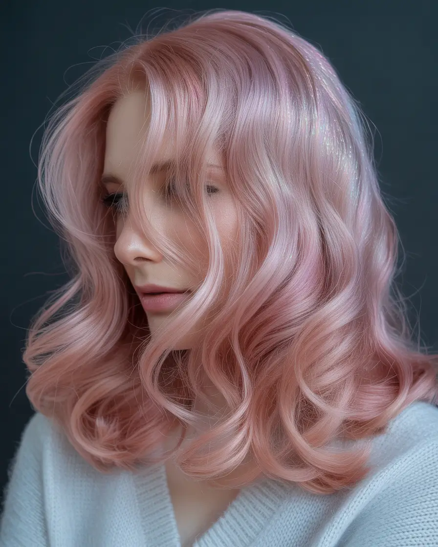 pink hair color Lavender-Rose Pastel With Luminous Shimmer
