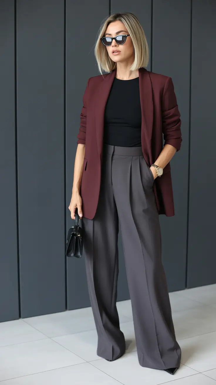 office-outfits-Modern-Burgundy-and-Effortless-Strength