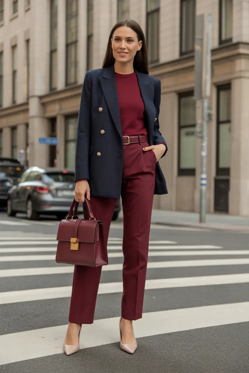 office-outfits-Burgundy-Depth-and-Double-Breasted-Sophistication