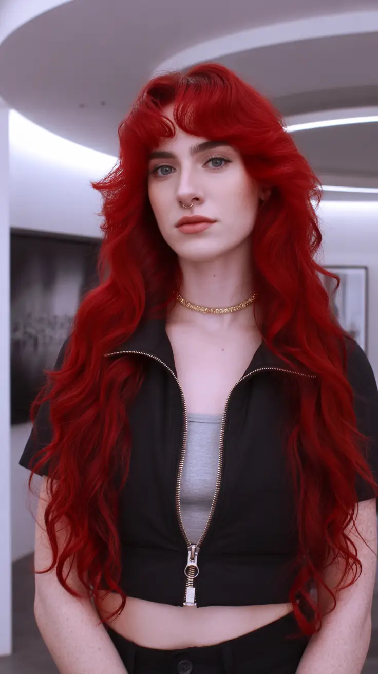 red hair colors Vibrant Flame Long Shag