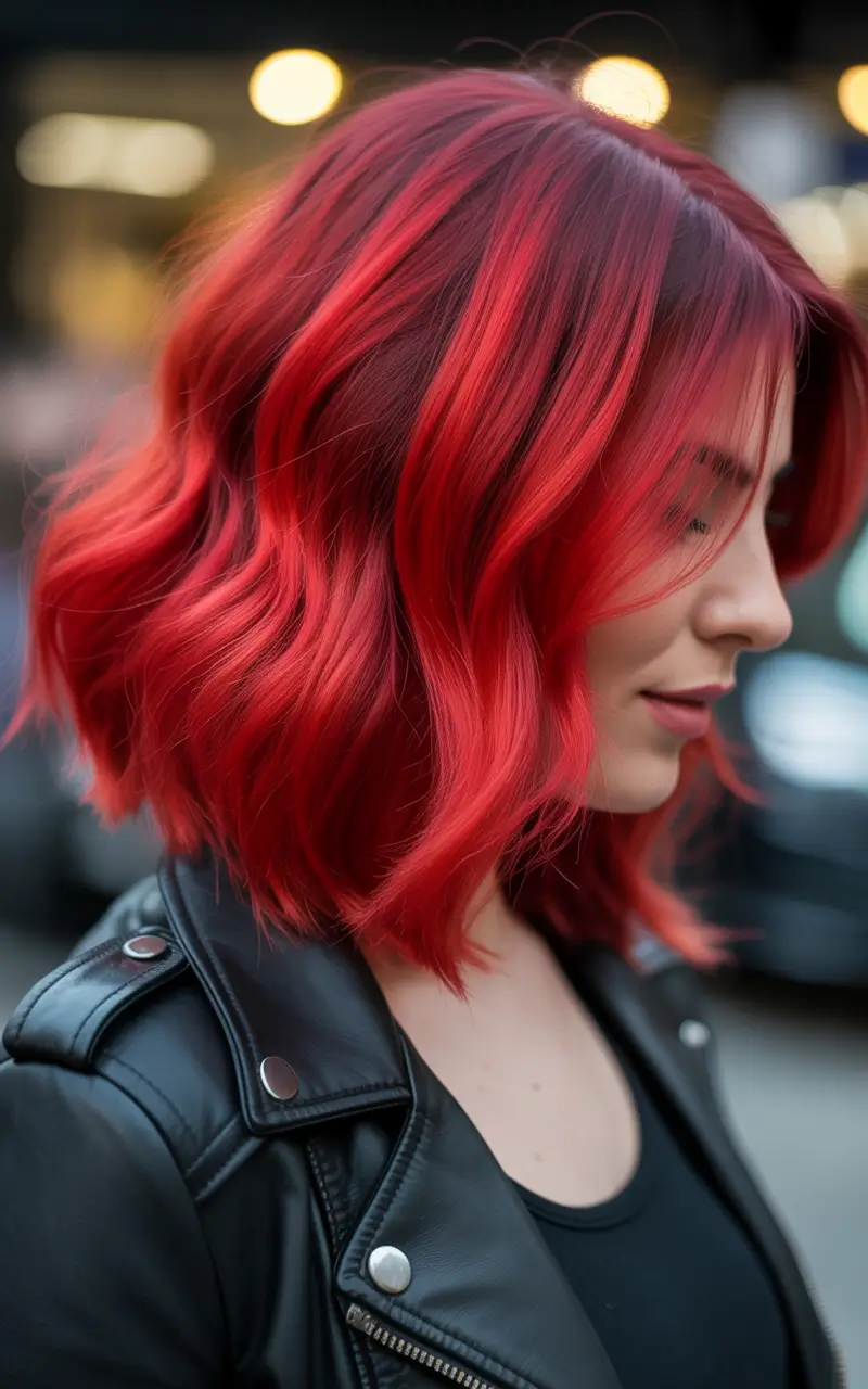 red hair colors Vivid Scarlet City Bob