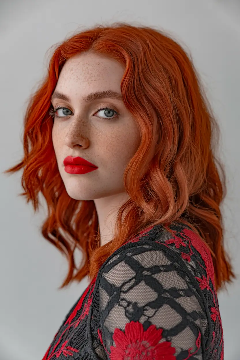 red hair colors Soft Autumn Copper Waves