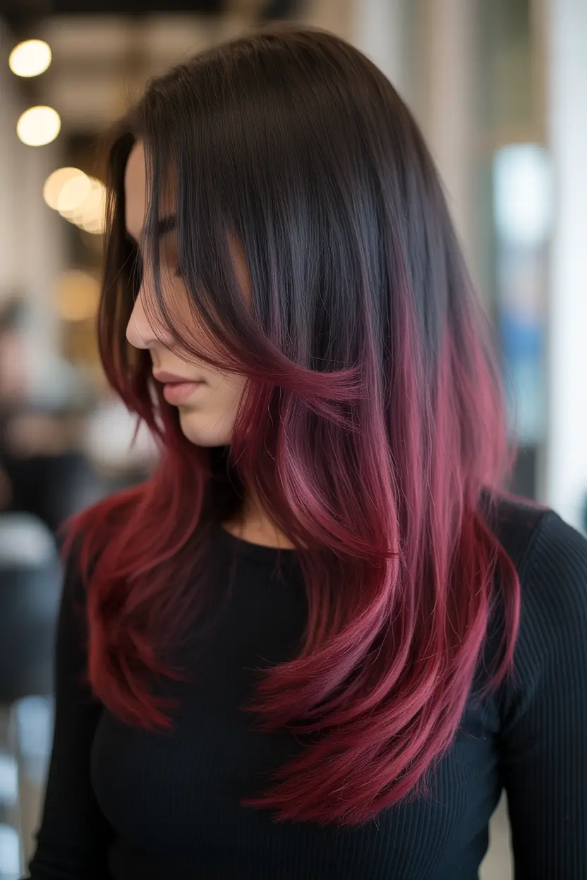 red hair colors Blackberry Melt Layers