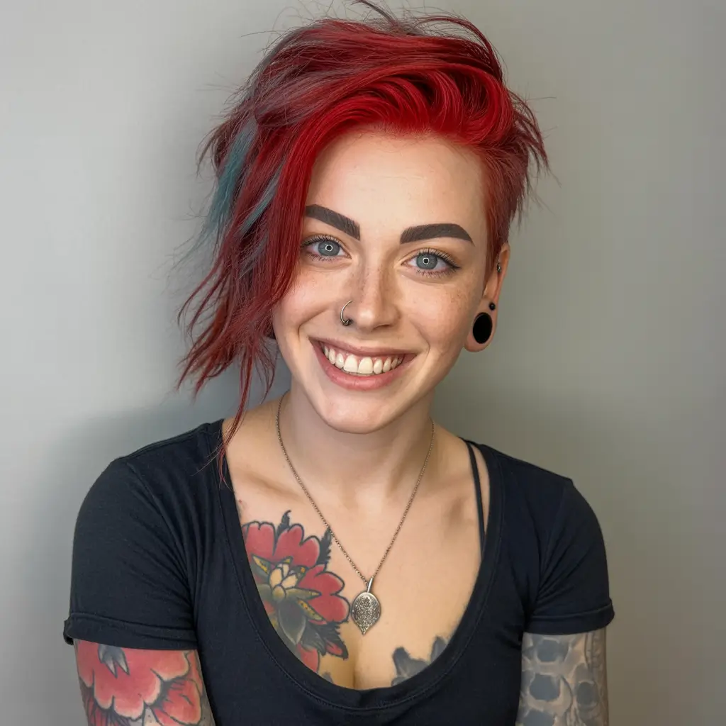 red hair colors Vibrant Punk Cherry Undercut