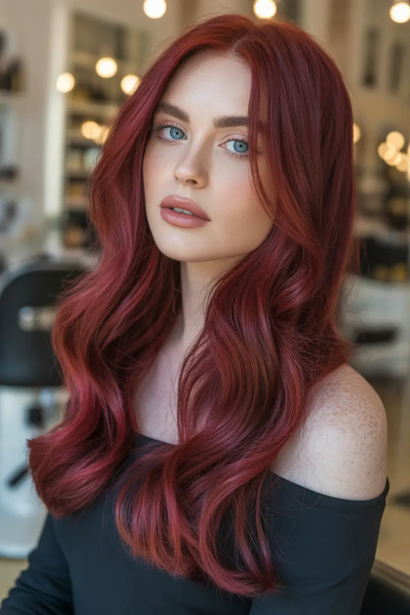 red hair colors Soft Cherry Velvet Waves