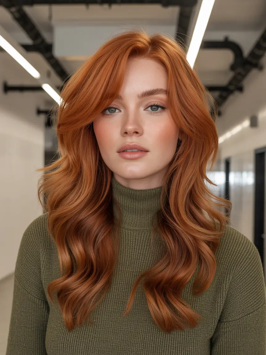 auburn hair color Light Copper Auburn With Lifted Layers