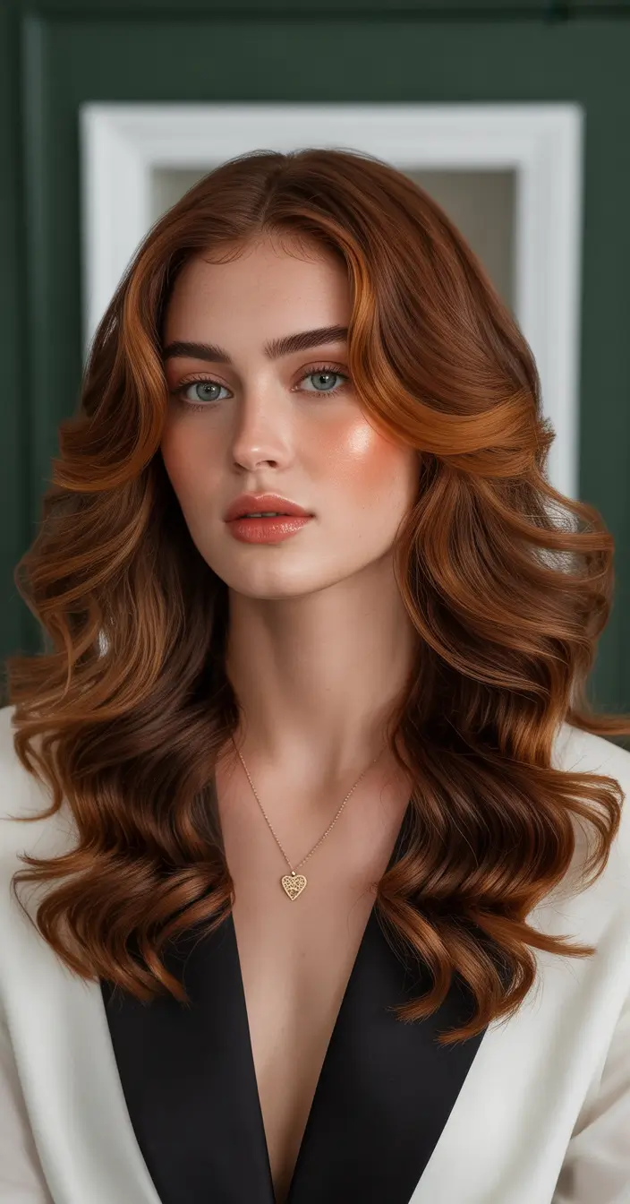 auburn hair color Cinnamon-Glazed Auburn Waves