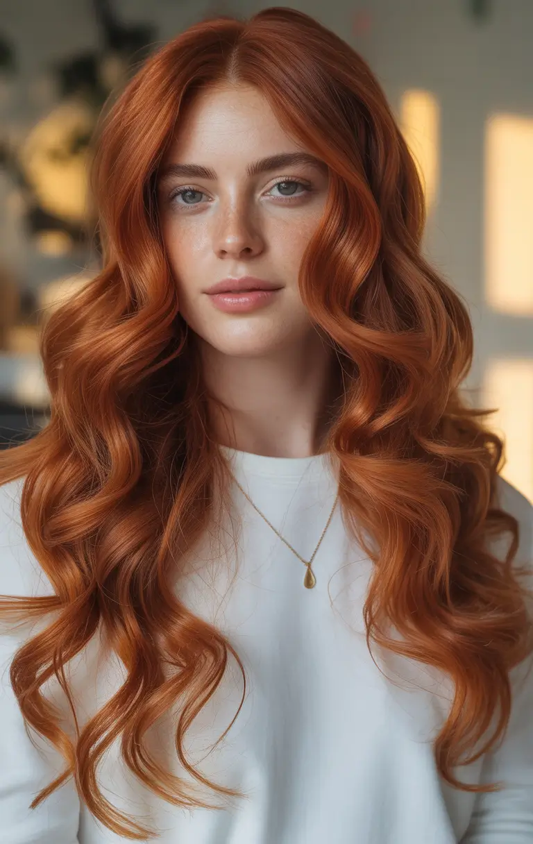 auburn hair color Sunlit Copper Auburn Curls