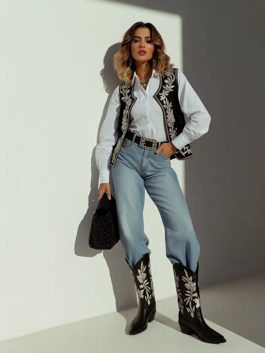 rodeo outfits Embroidered Denim Dream