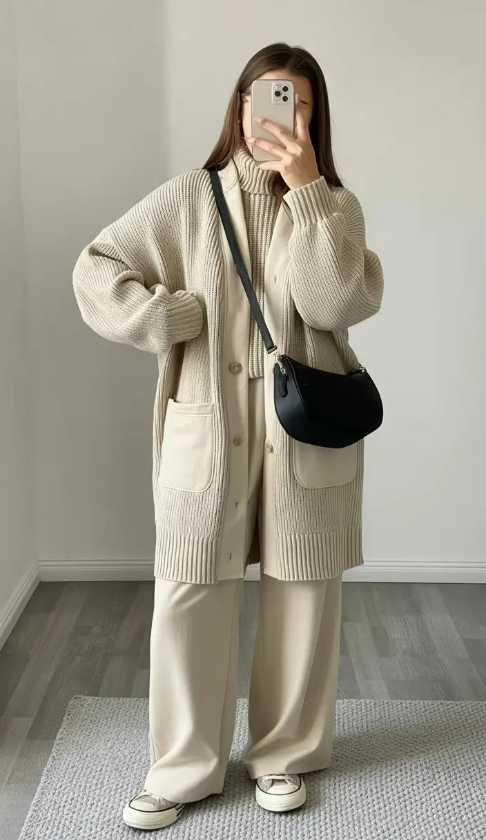Casual Neutral Layers for Everyday Ease