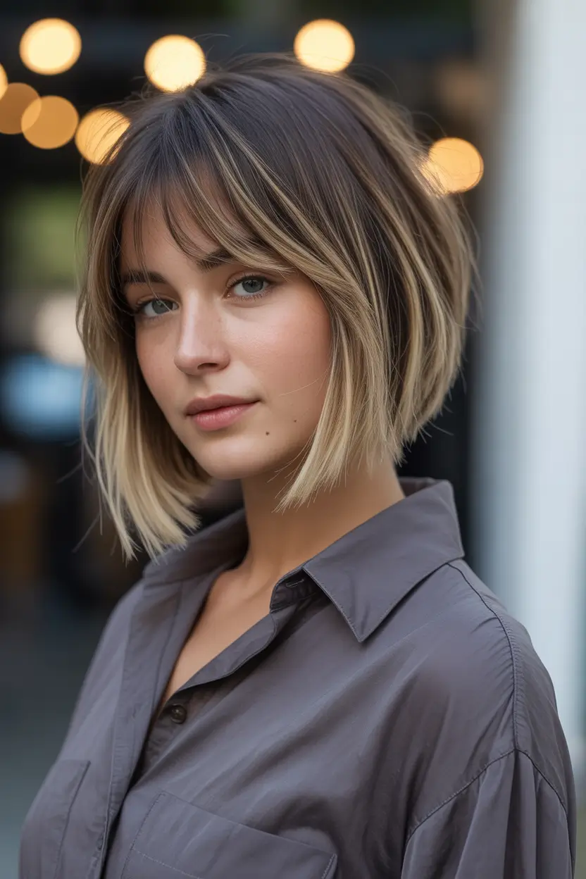 haircut Modern Blonde Bob With Whisper Bangs