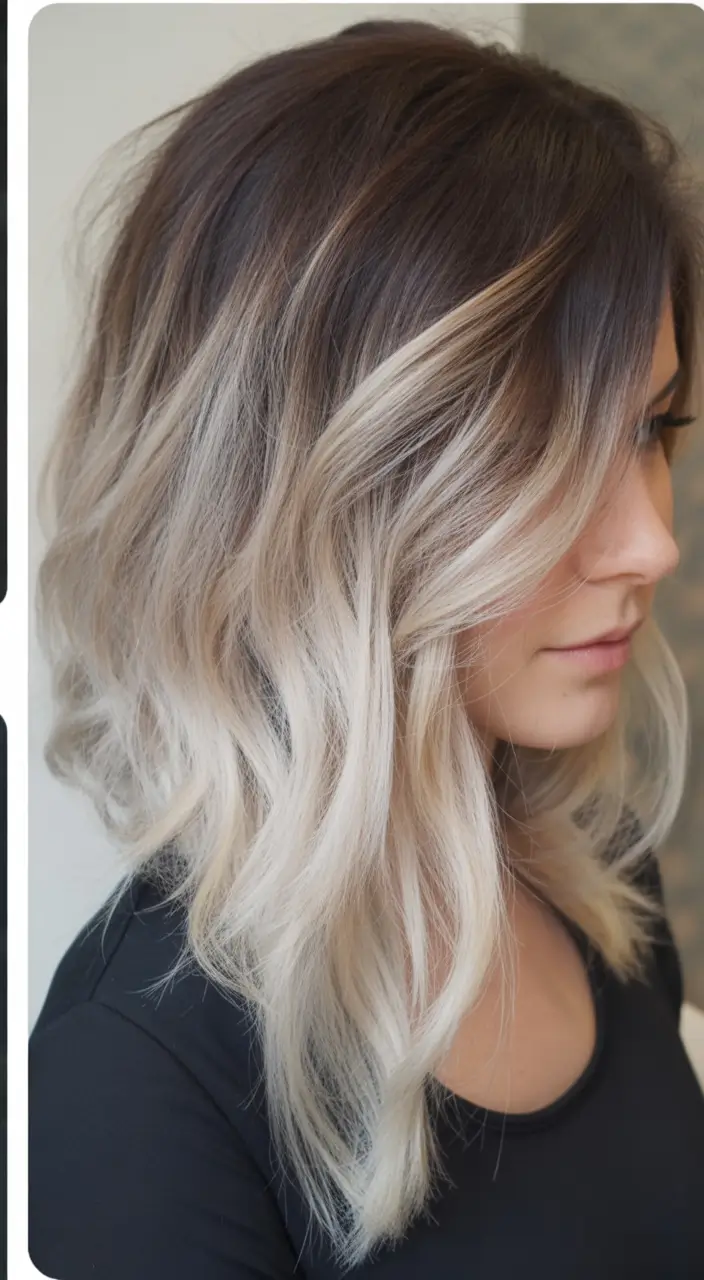 haircut Long Wavy Blonde Ombre Bob
