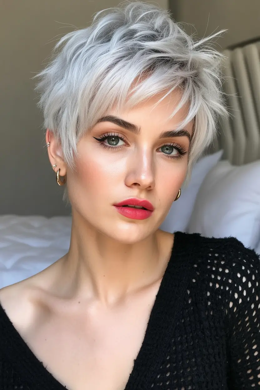 haircut Iced Pixie With Soft Fringe Detailing