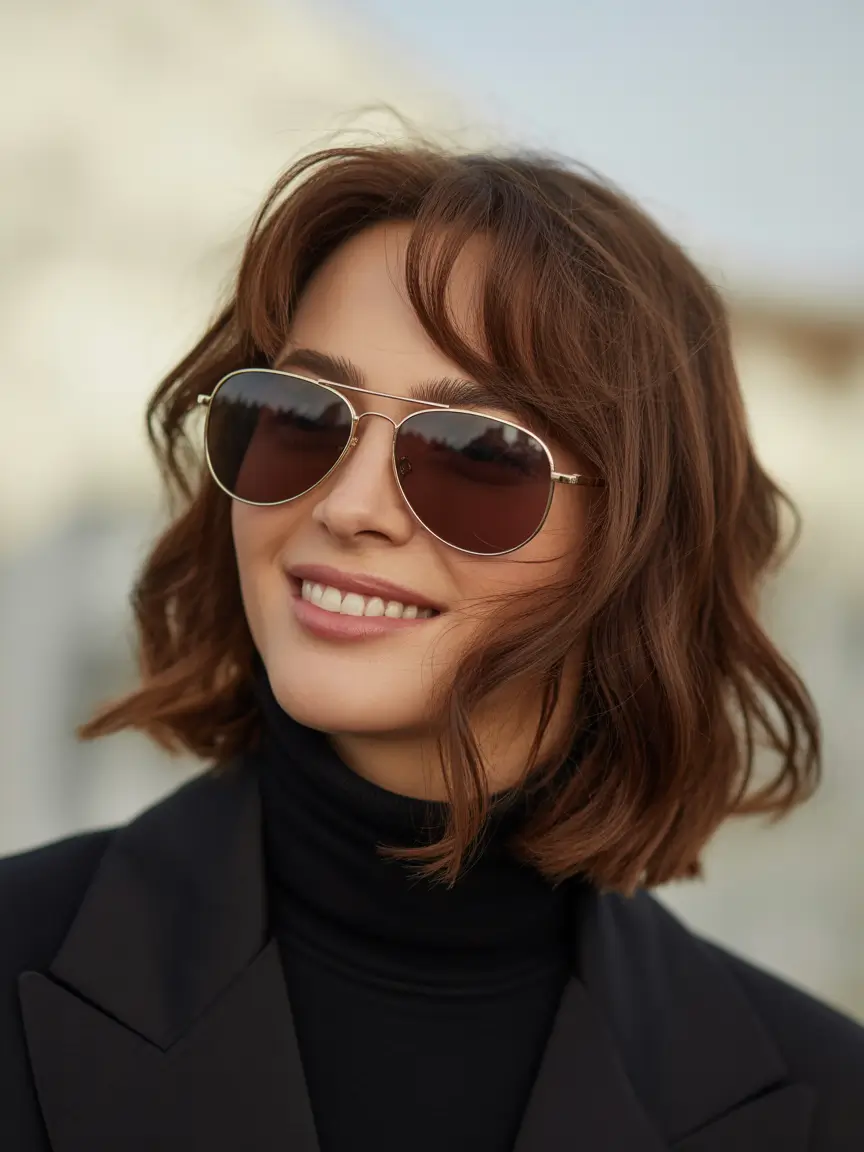 haircut Soft Wavy Bob With Feathered Fringe