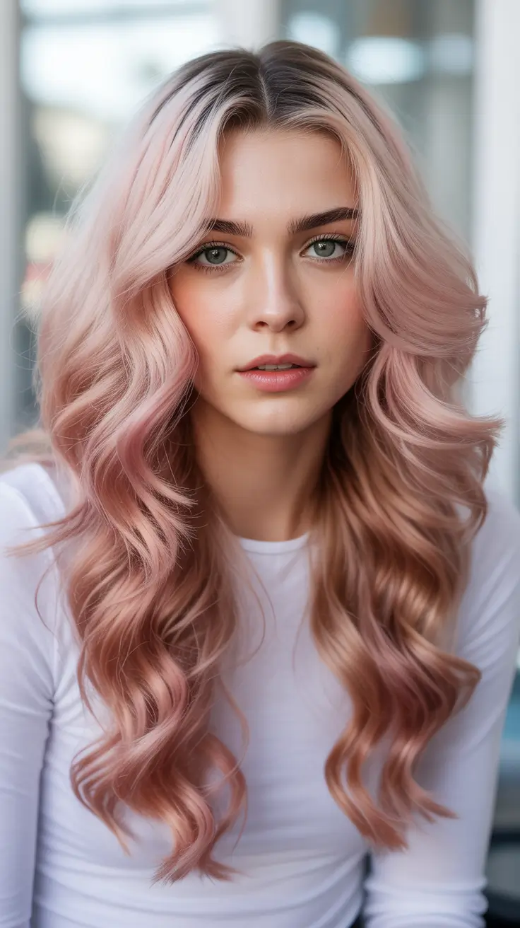 haircut Pastel Rose Long Waves