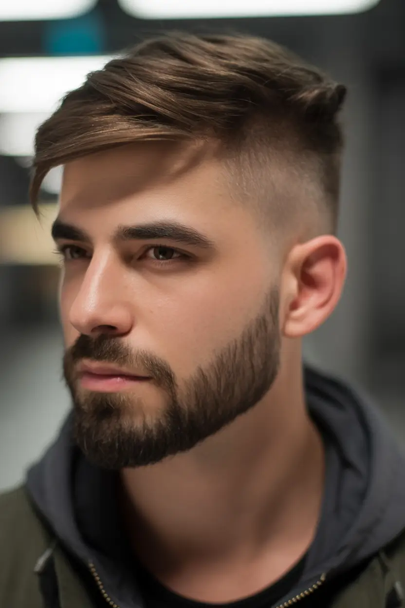 mens haircut Soft Side Sweep with Modern Undercut