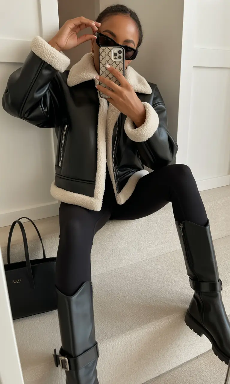 legging outfits Chic Minimalism in Monochrome