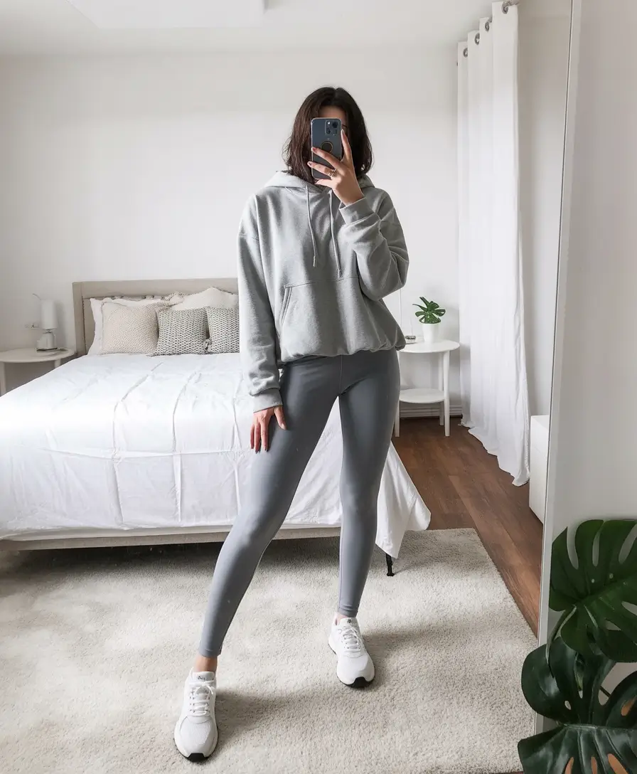 legging outfits Monochrome Serenity