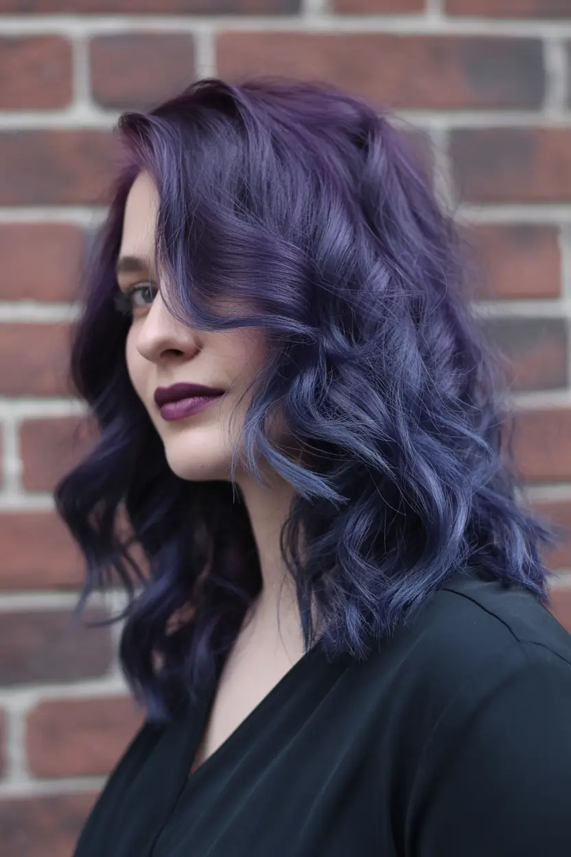 haircuts for medium hair Midnight Violet Luxe Waves
