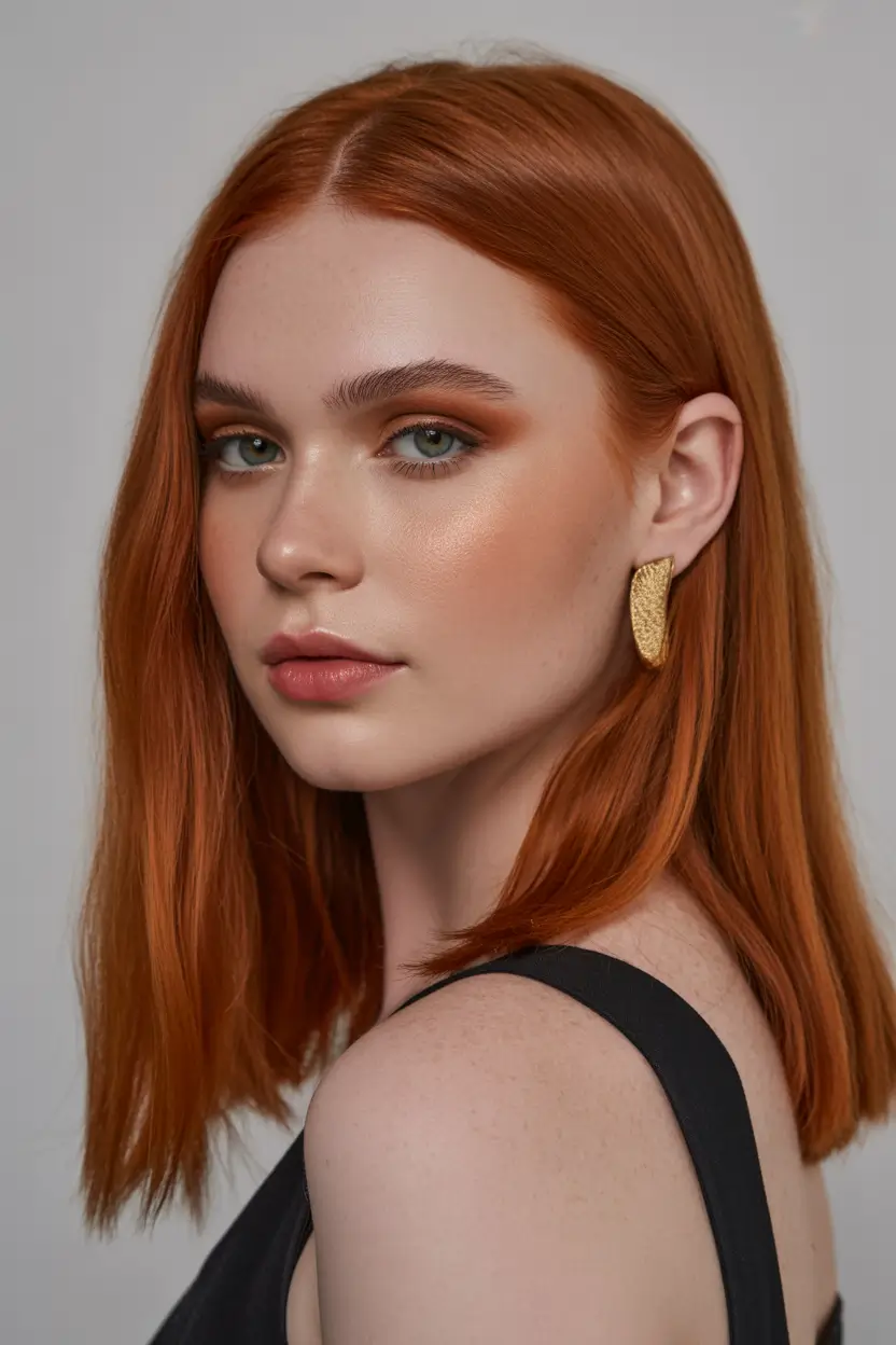 haircuts for medium hair Copper Sleek Classic