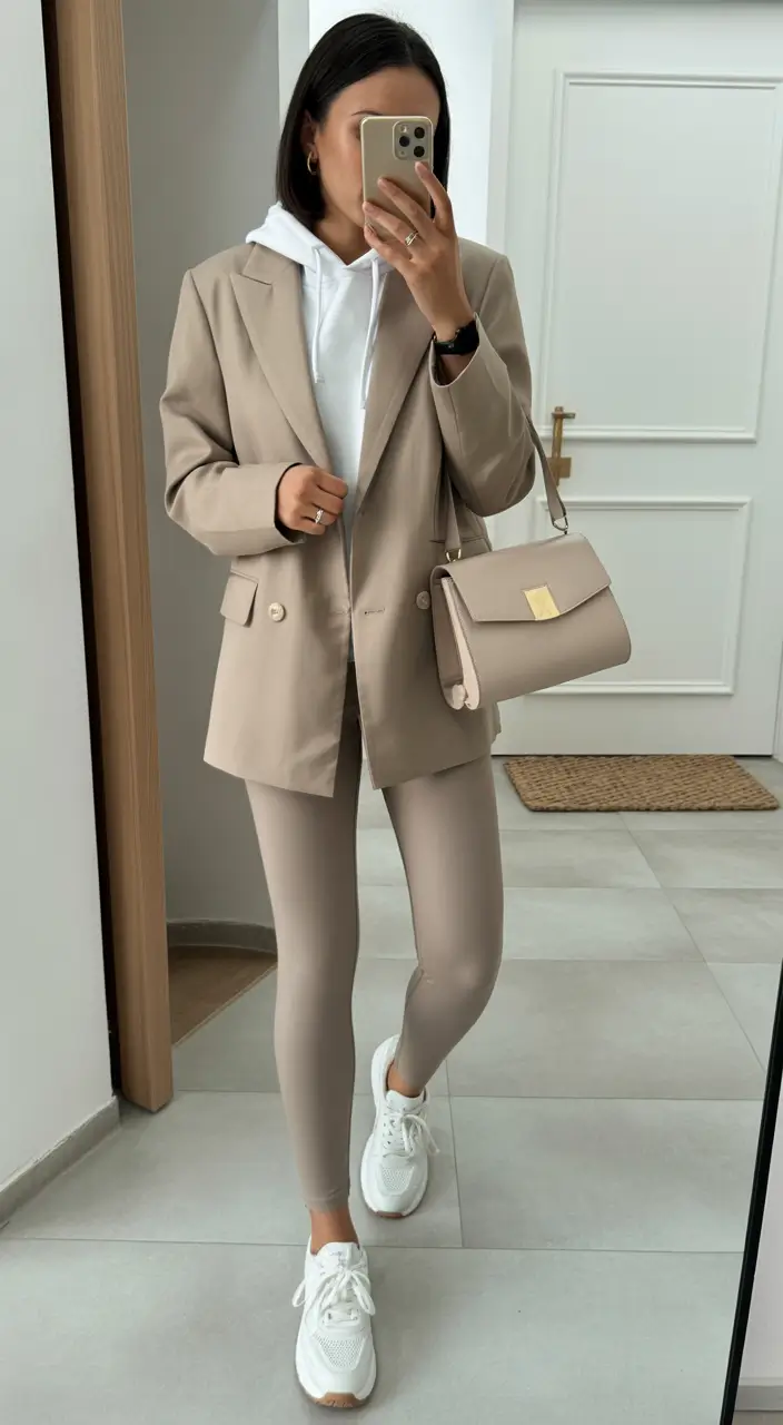 Outfits for Women Over 40 Sporty Neutrals with a Tailored Edge