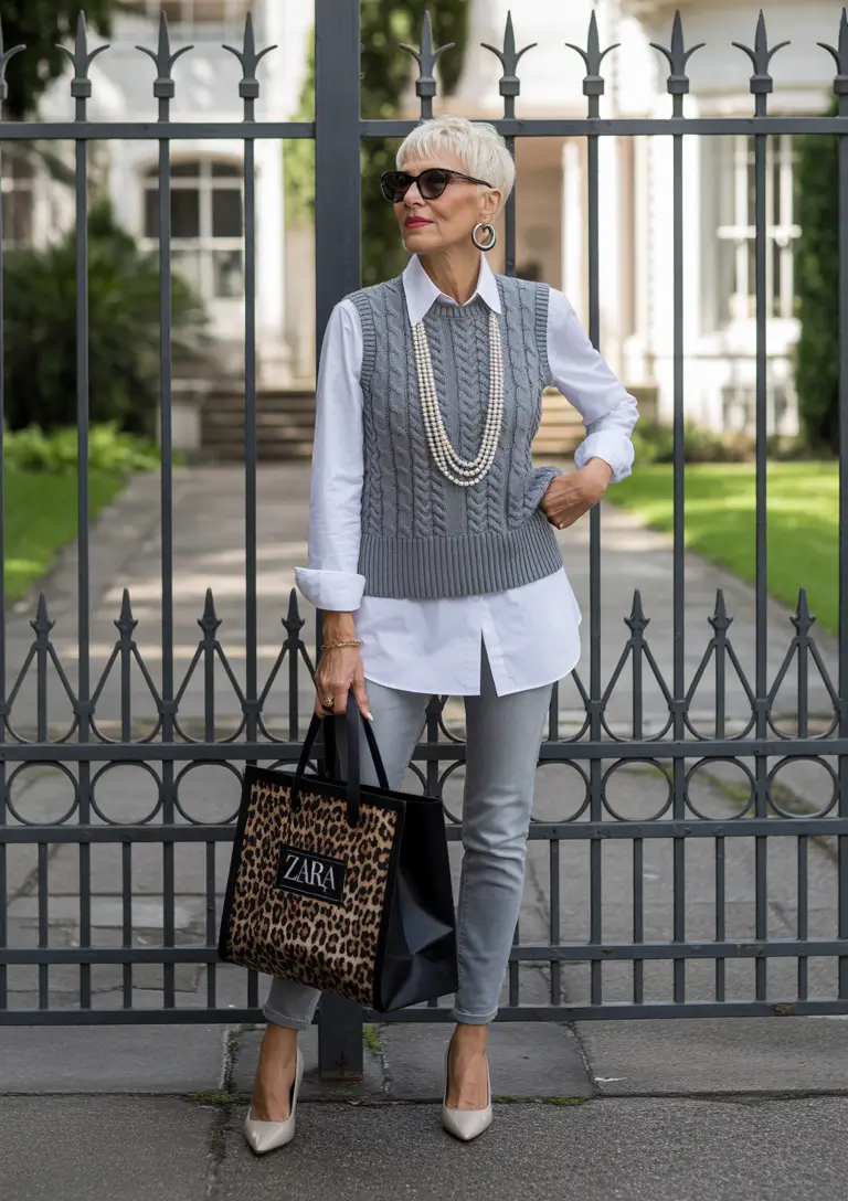Outfits for Women Over 50 Layered-Refinement-With-a-Touch-of-Soft-Glam
