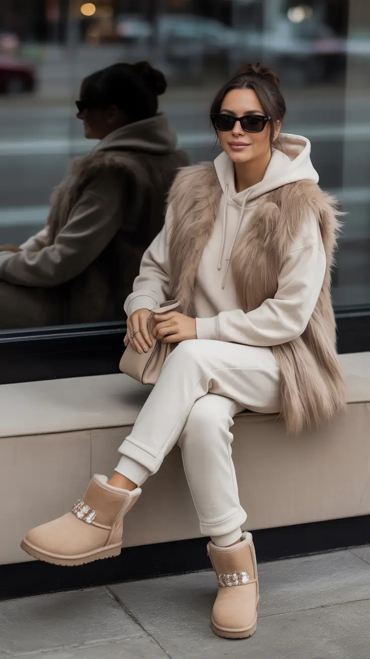 ugg outfits Glam Athleisure with a Luxe Twist