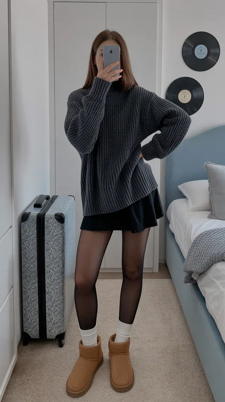 ugg outfits Playful Monochrome with Street-Inspired Comfort