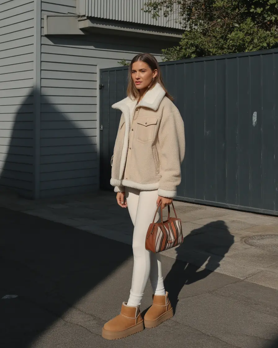 ugg outfits Neutral Perfection - Beige Layers for Effortless Elegance