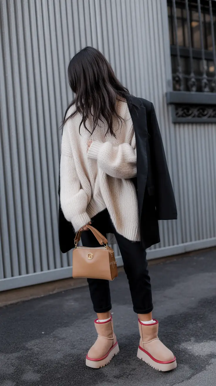 ugg outfits Effortless Street Chic in Neutrals