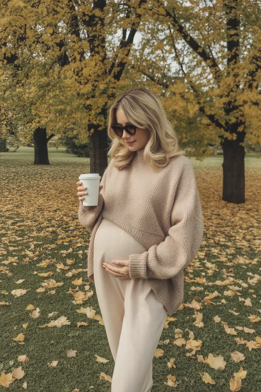 pregnancy-outfits-Autumn-Glow-in-Creamy-Tones