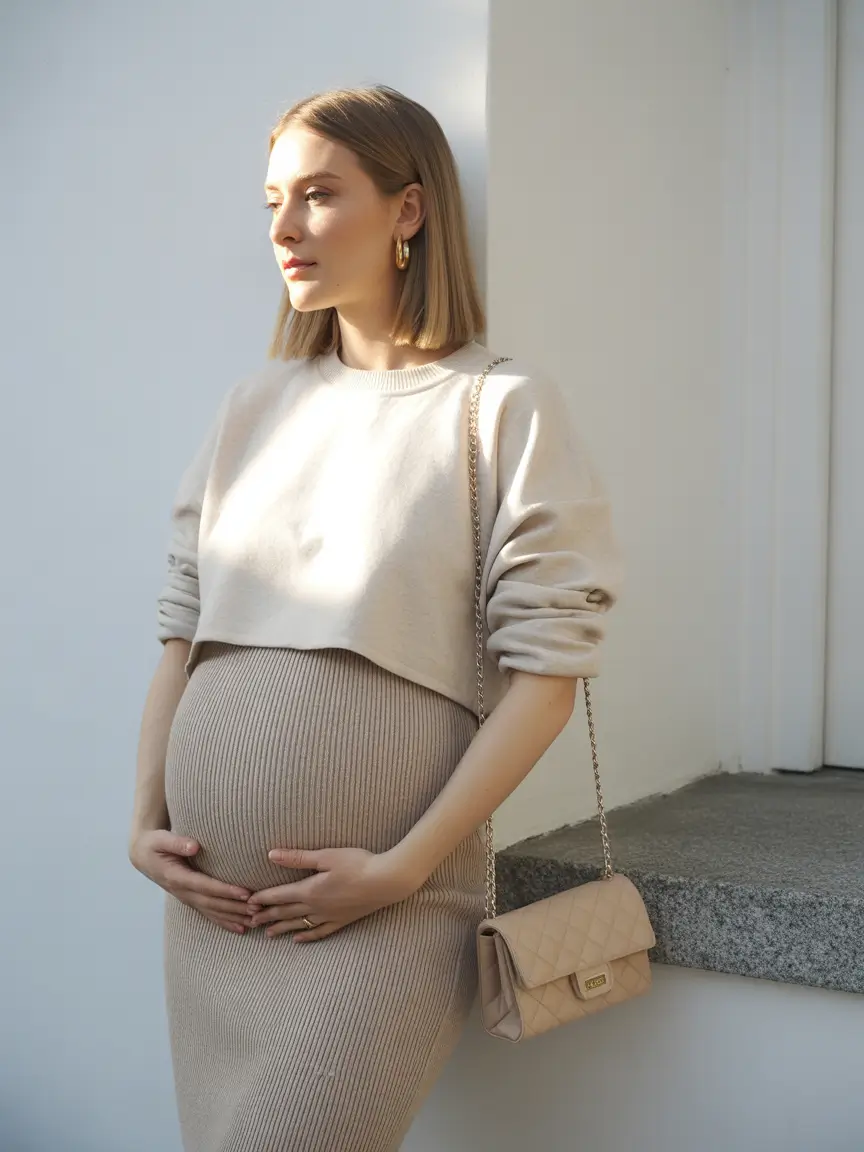 pregnancy-outfits-Soft-Cream-Elegance-for-Quiet-Days