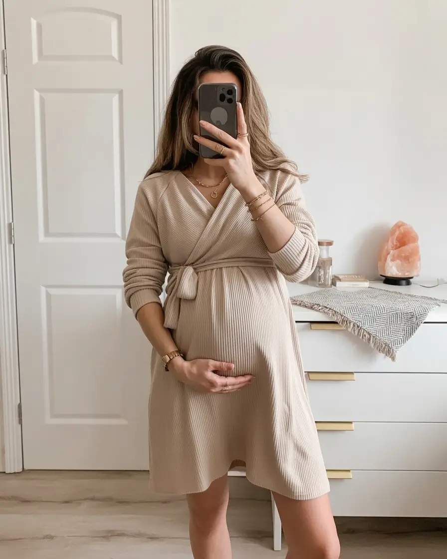 pregnancy-outfits-Wrap-Elegance-for-Everyday-Glam