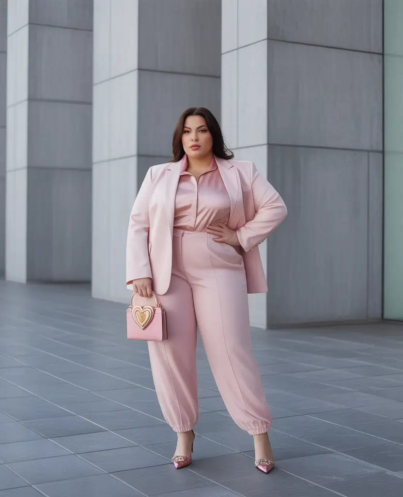 plus size outfits 2026 Blush Power Play