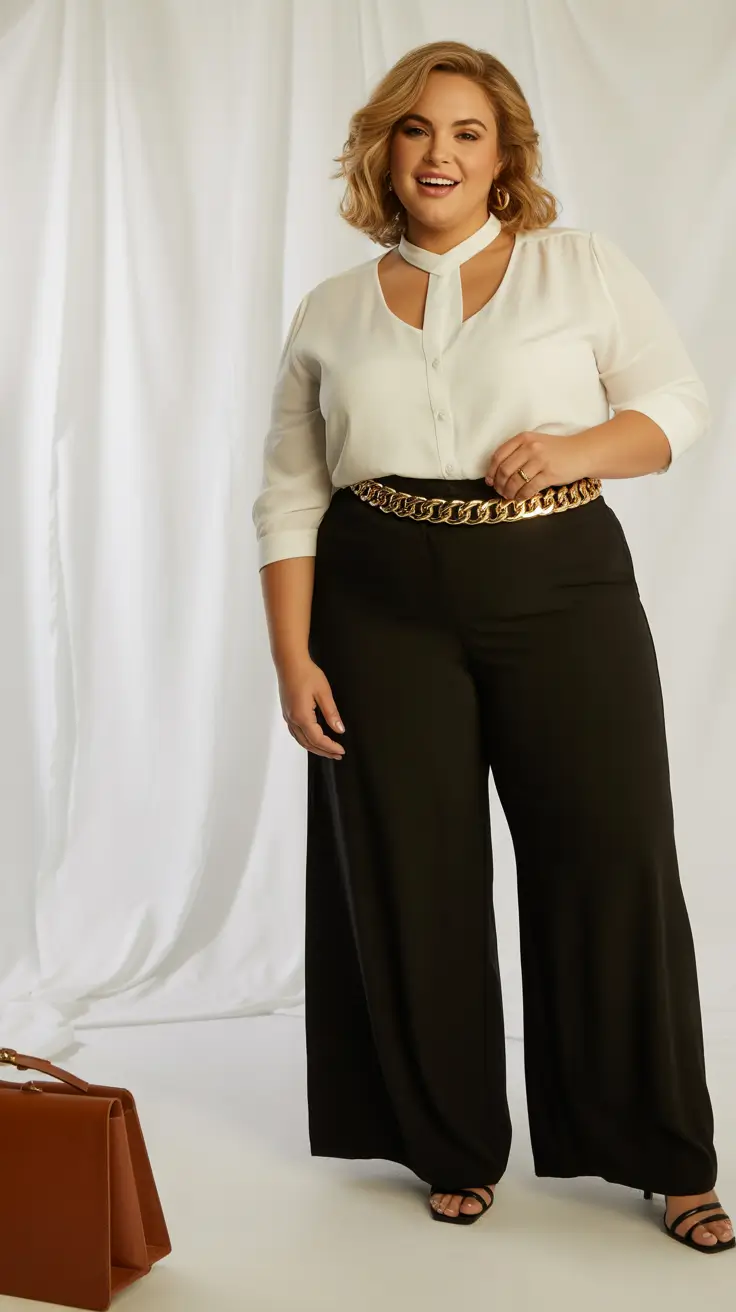 plus size outfits 2026 Gold Chain Sophistication