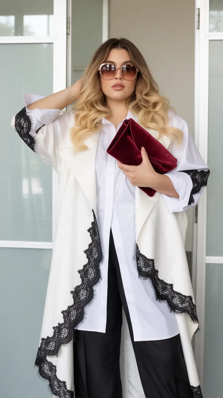 plus size outfits 2026 Chic Monochrome Drama