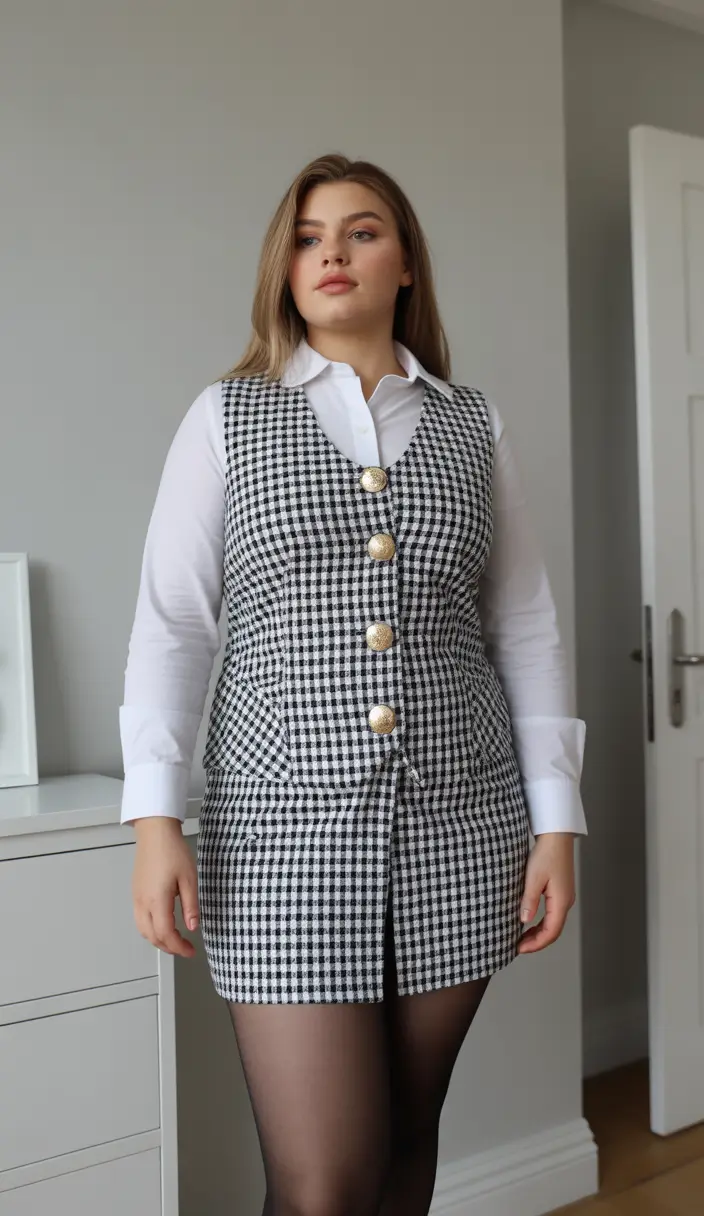 plus size outfits 2026 Classic Check Revival