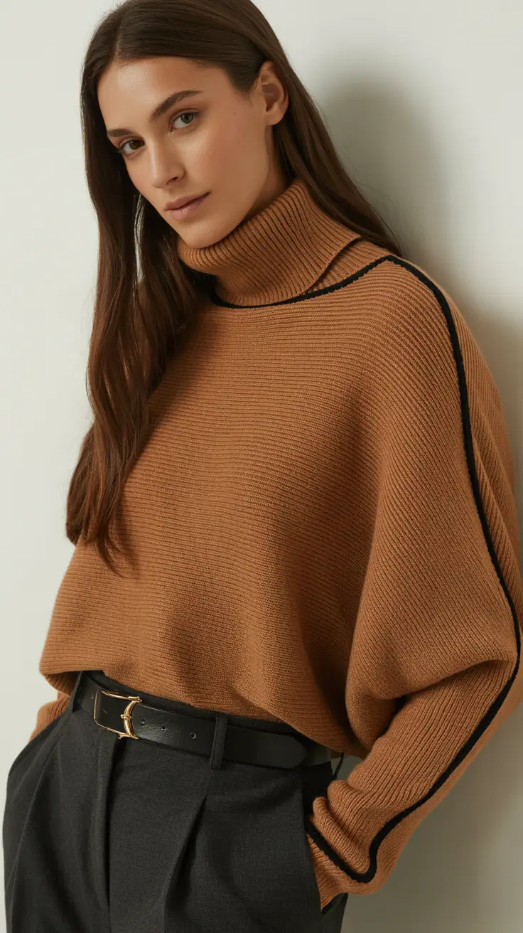 sweater outfits Brown Camel Sophisticate