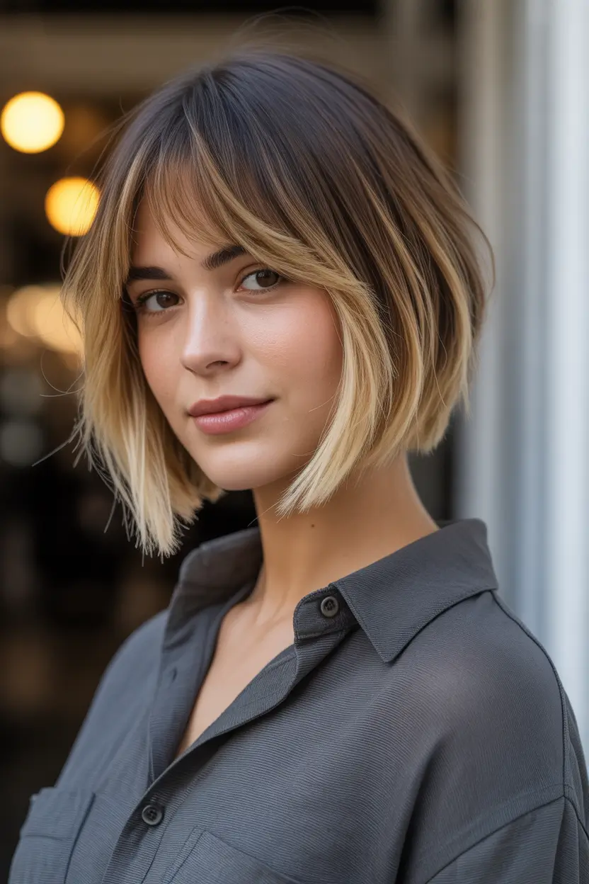 haircuts for thin fine hair Bronde-Contour-Bob-With-Soft-Bangs