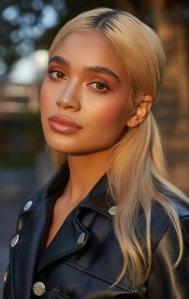 haircuts for long hair Soft Blonde Lengths With Sleek Middle Part