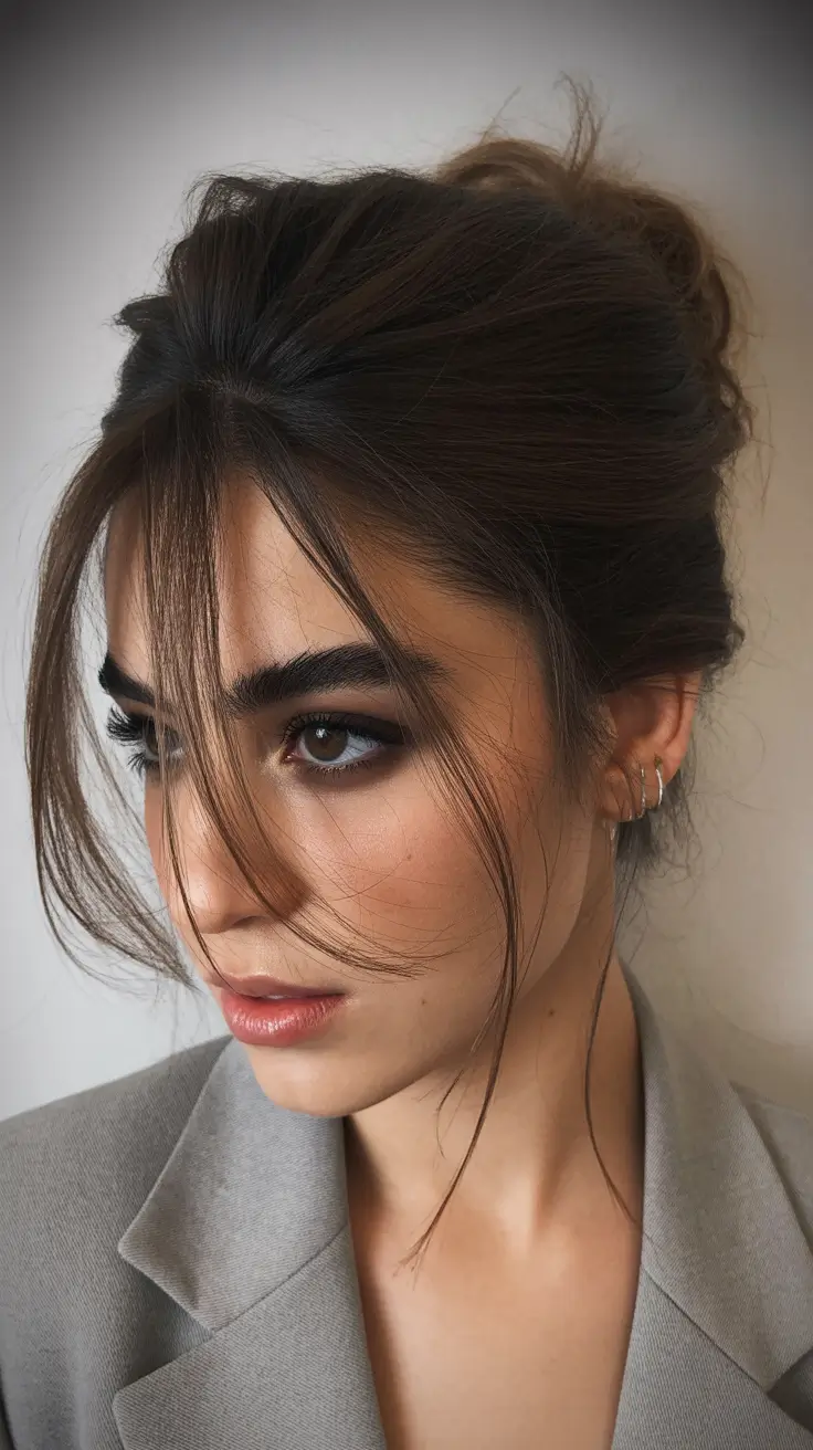 haircuts for long hair Messy Updo With Soft Face-Framing Layers