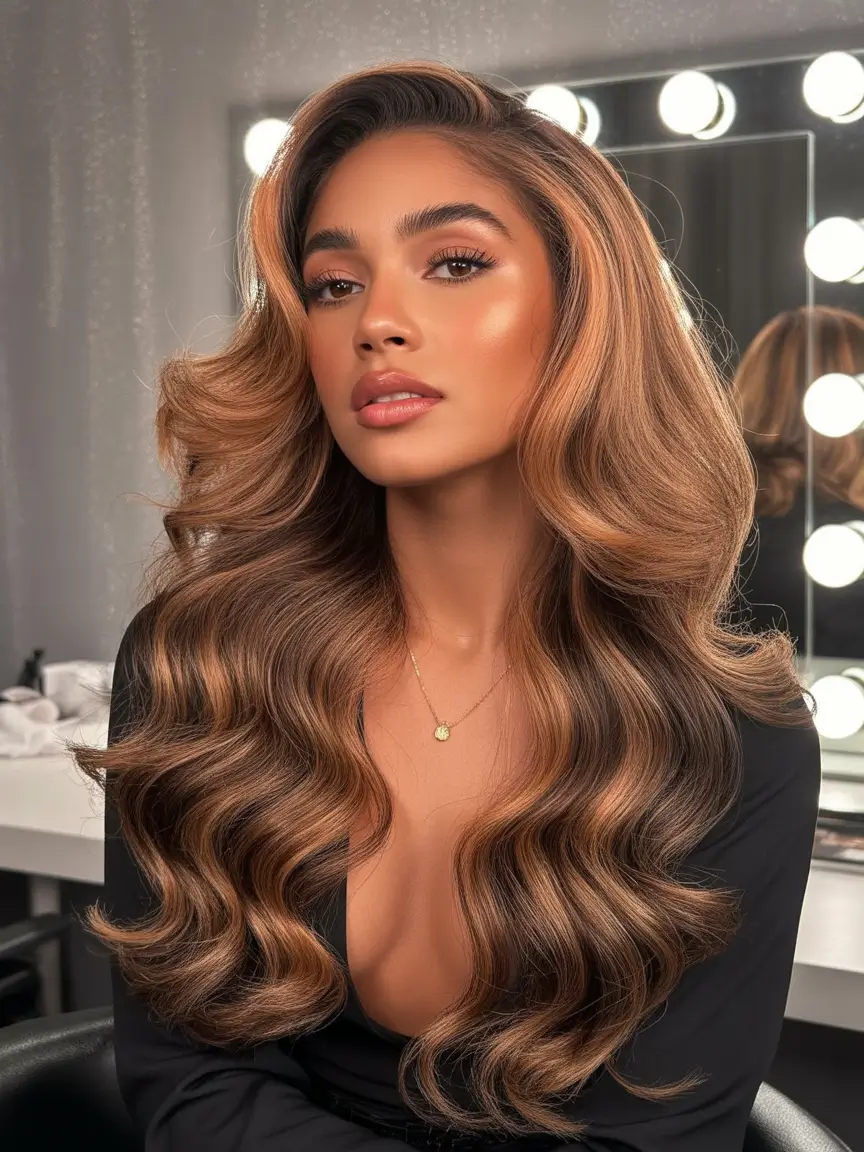 haircuts for long hair Luxurious Deep Waves With Dimensional Warmth