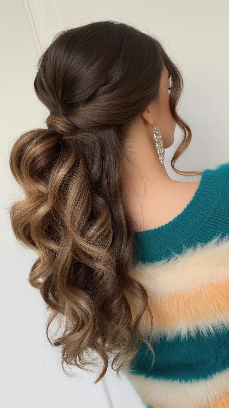 haircuts for long hair Full Ponytail With Soft Waves and Crown Lift