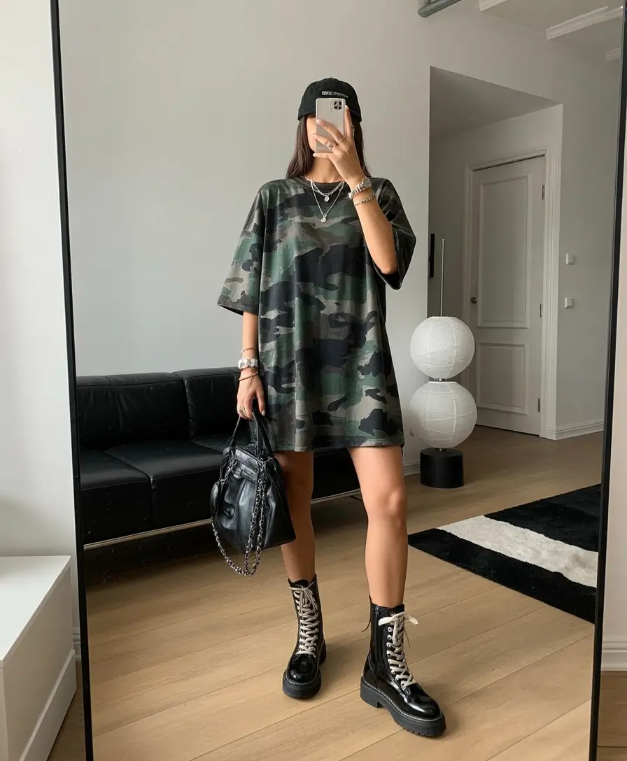 rave outfits Camouflage Street Ease With Combat-Rave Energy