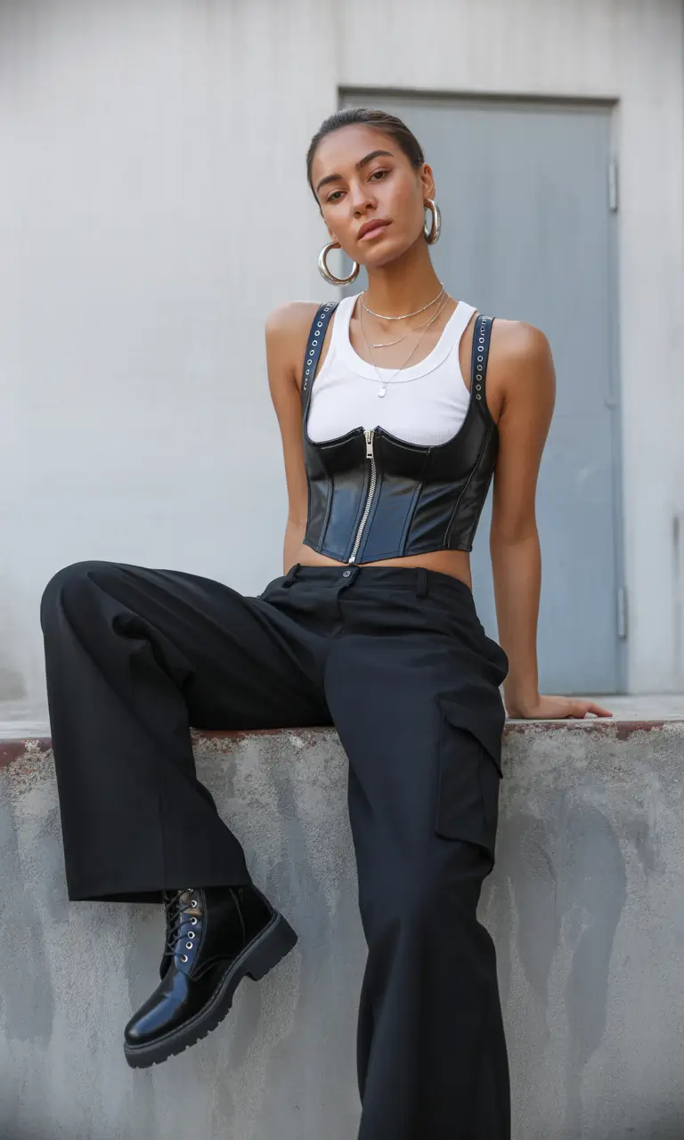 rave outfits Urban Techno Minimalism With Streetwear Flair