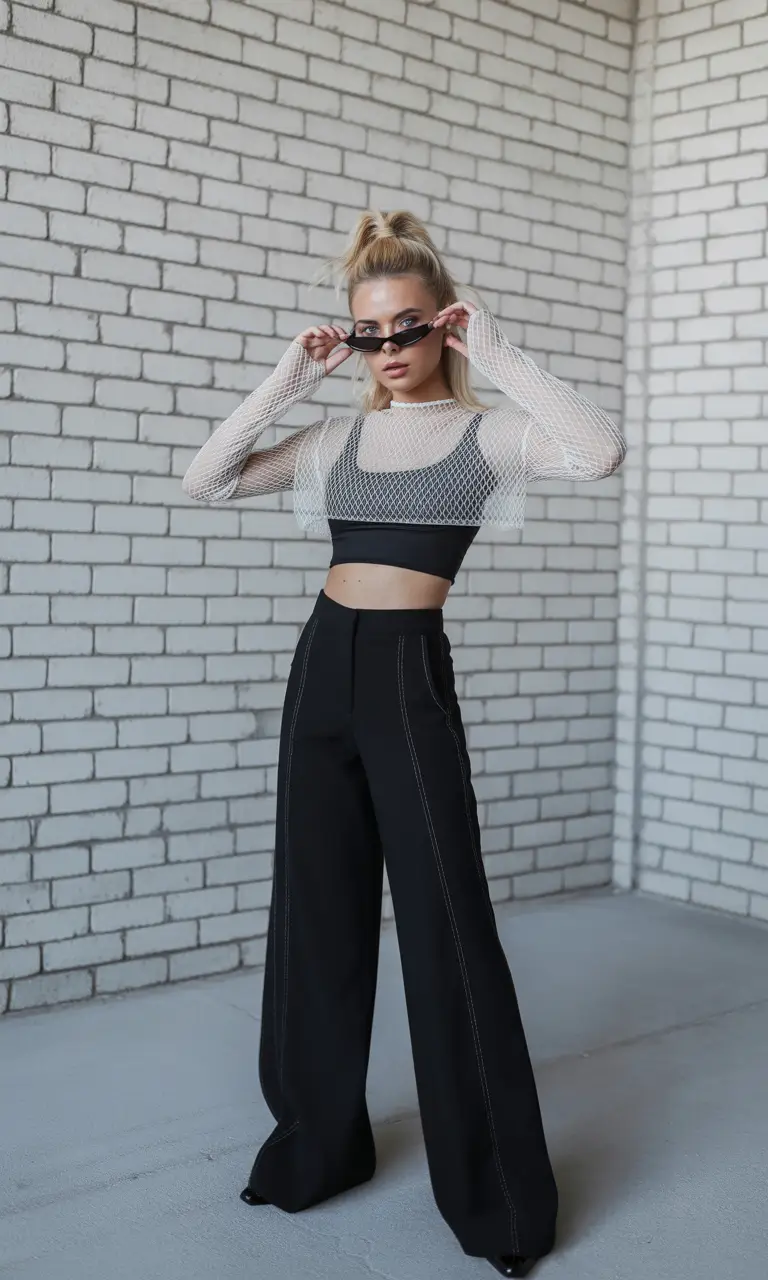 rave outfits Mesh, Minimalism, and Cyber-Sleek Energy