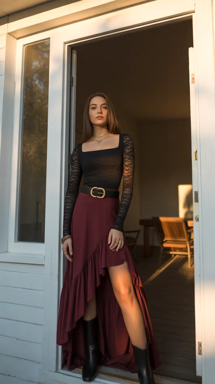 rave outfits Romantic Goth With a Bohemian Twist