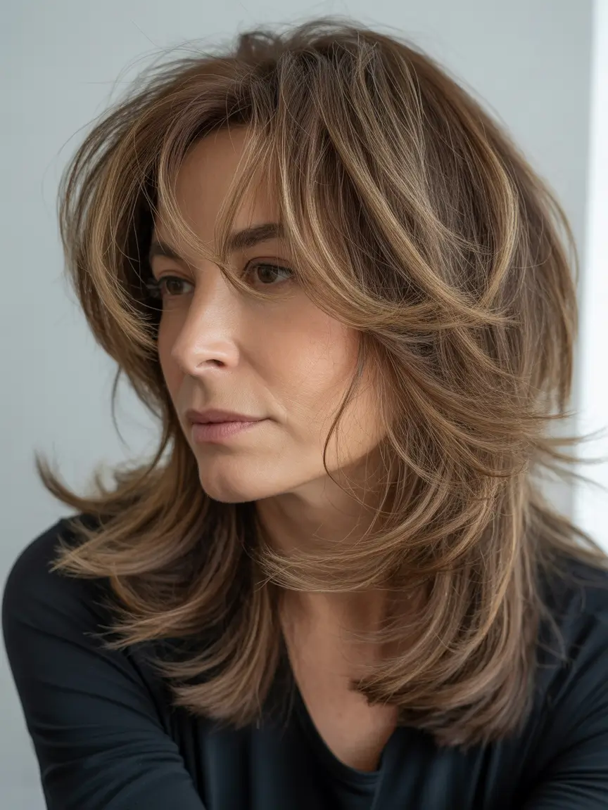 wolf haircut Layered Honey Wolf Cut With Soft Face Framing