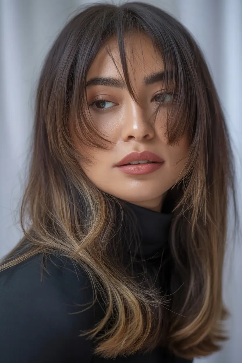 wolf haircut Soft Layered Wolf Cut With Breezy Curtain Movement